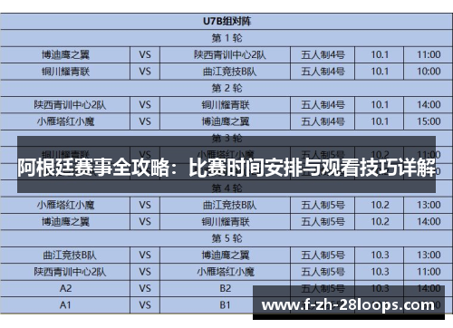 阿根廷赛事全攻略：比赛时间安排与观看技巧详解